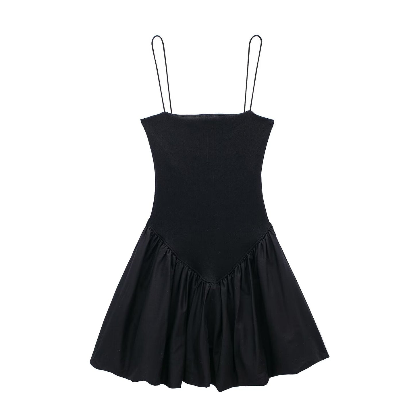 Solid Color Sleeveless Spaghetti Strap Dress