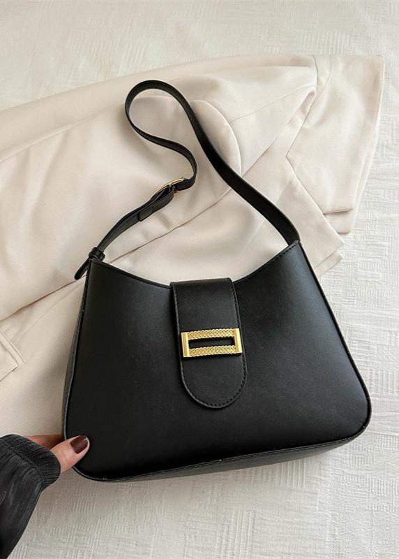 Minimalist PU Leather Shoulder Bag With Magnetic Closure