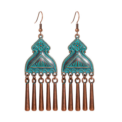 Vintage Metal Tassel Earrings Creative Bohemian Jewelry