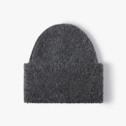 Solid Color Knit Hat High Flap Beanie