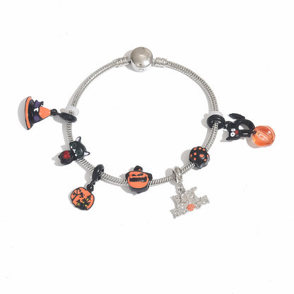 Punk Gothic Skeleton Metal Chain Halloween Bracelet