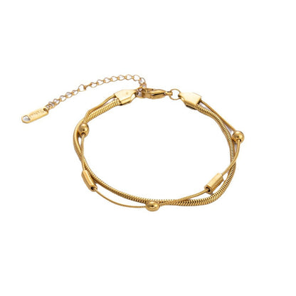 Wavy Titanium Steel Bracelet Luxurious 18K Gold Plated Women's Jewelry