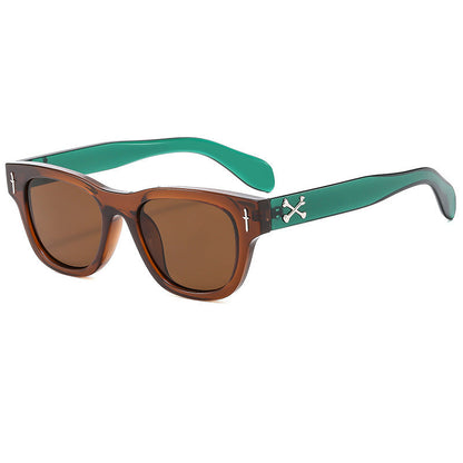 Trendy Square Sunglasses with Arrow Design UV400 Protection