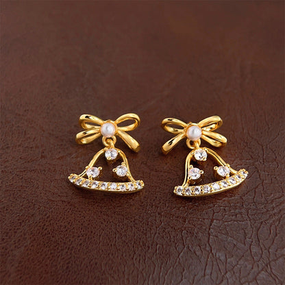 Elegant Hollow Bow Knot Bell Dangle Earring