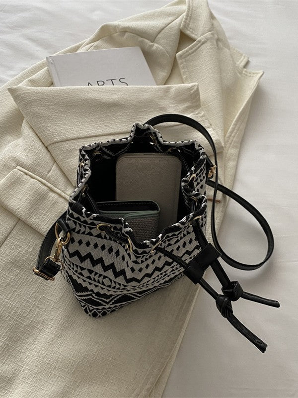Ethnic Style Bucket Bag Casual Soft Shoulder Bag