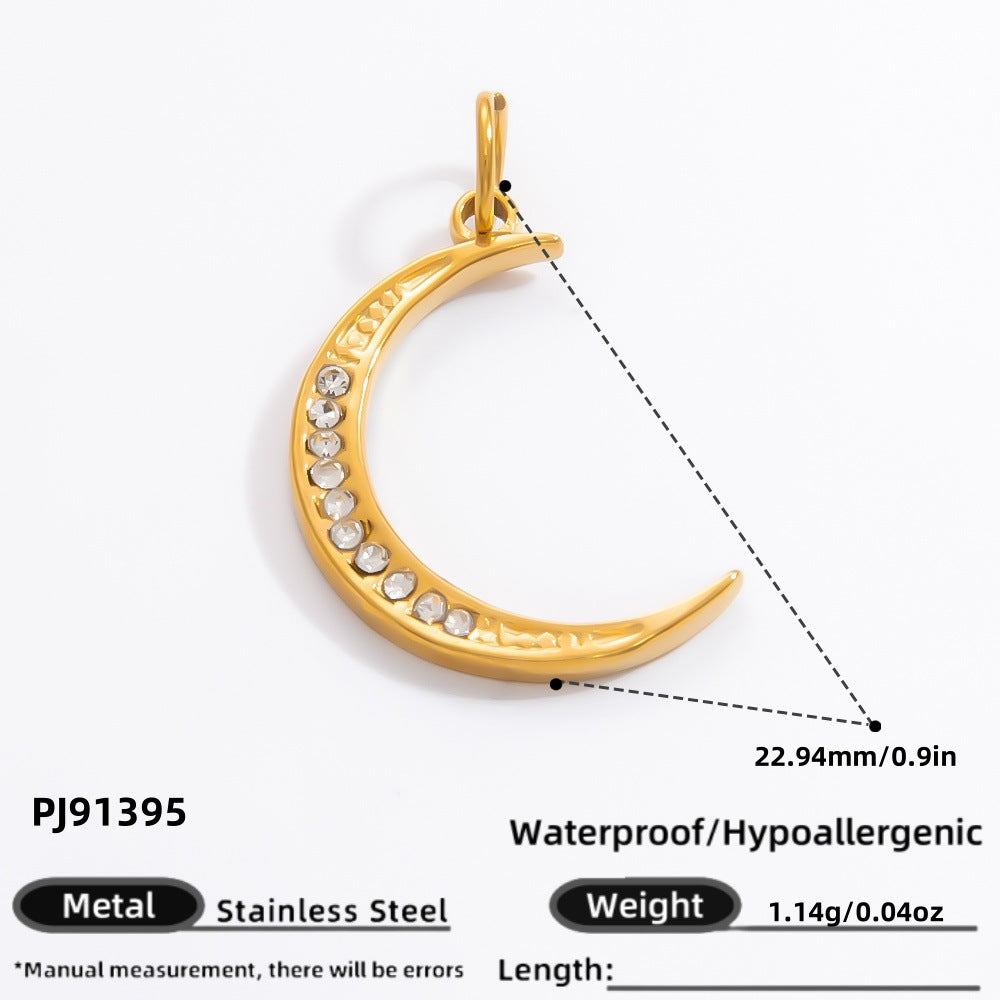 Fashionable DIY Jewelry Accessories 18K Gold Plated Titanium Steel Bracelet Necklace Pendant