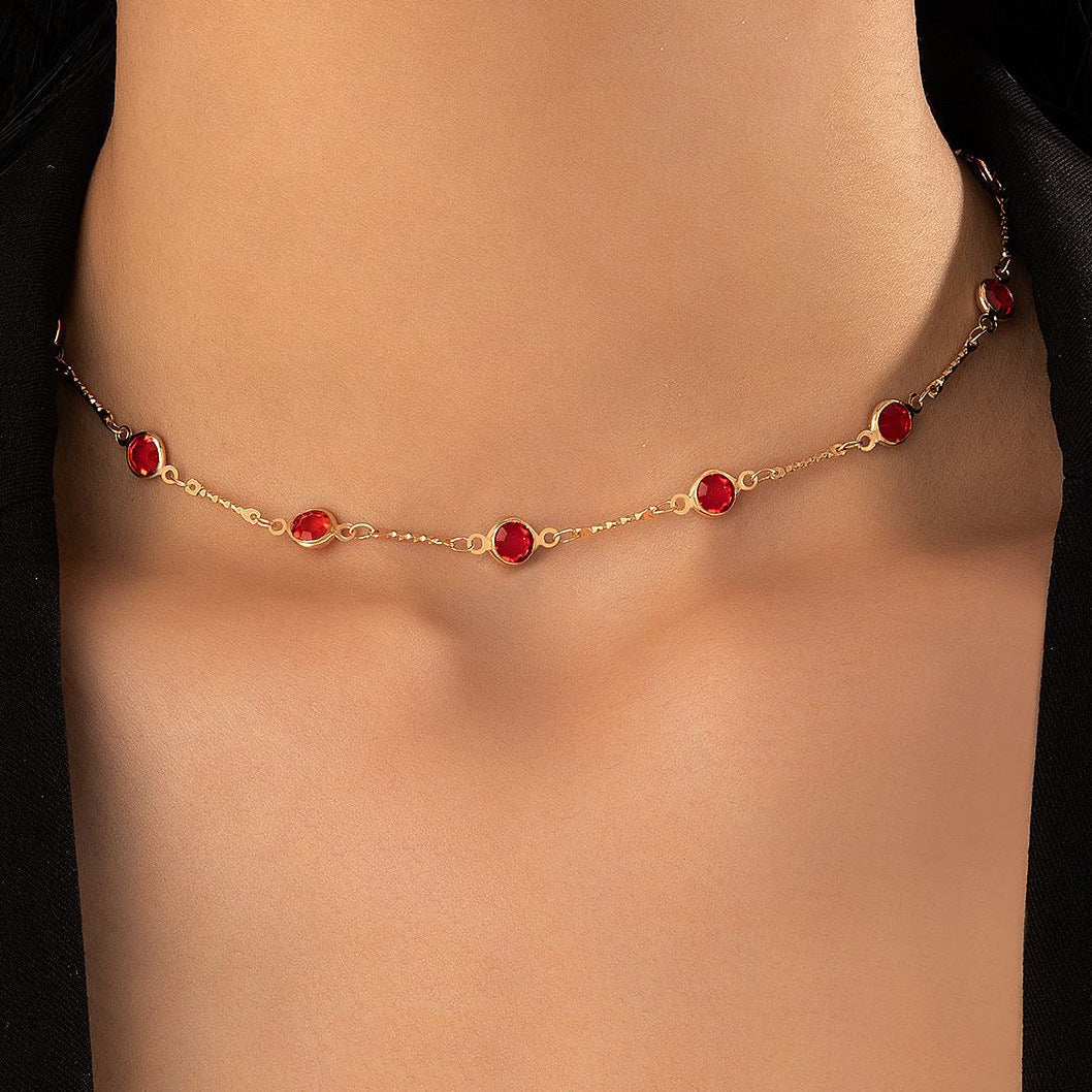 Trendy Green Cubic Zirconia Choker Necklace For Women