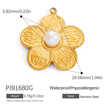 Stainless Steel Ocean-Themed DIY Flower Pendant Jewelry