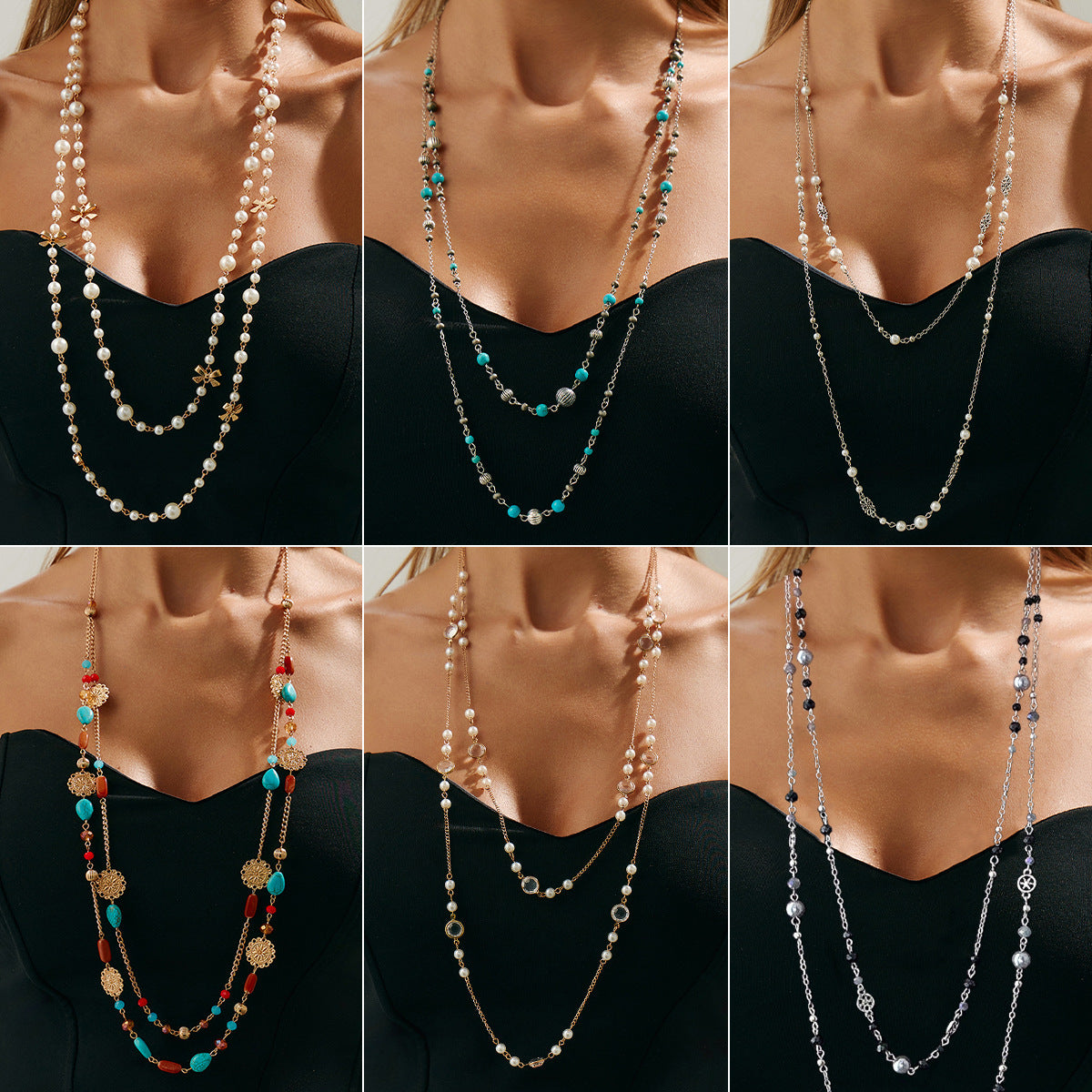 Vintage Star Tassel Layered Necklace For Women