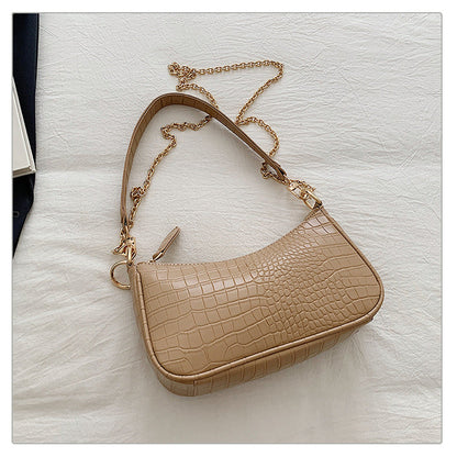 Trendy Croc Texture Mini Shoulder Bag for Women