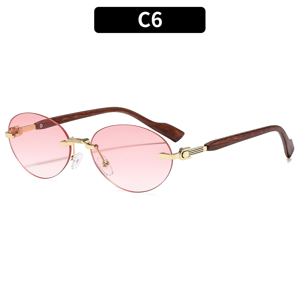 Trendy Oval Frame Sunglasses with UV400 Protection