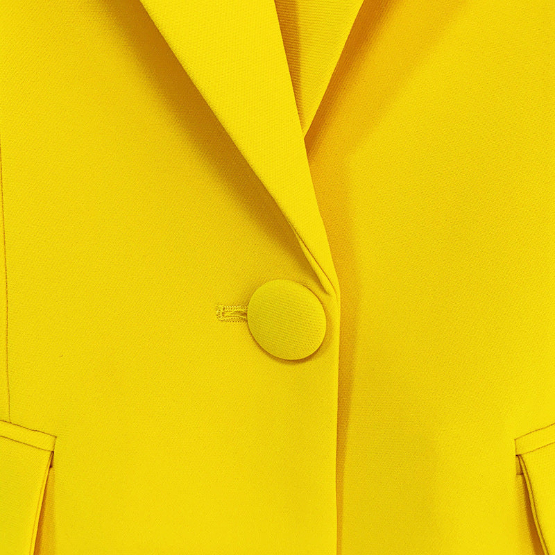 Elegant Blazer And Flared Pants Set Casual Two-Piece Suit