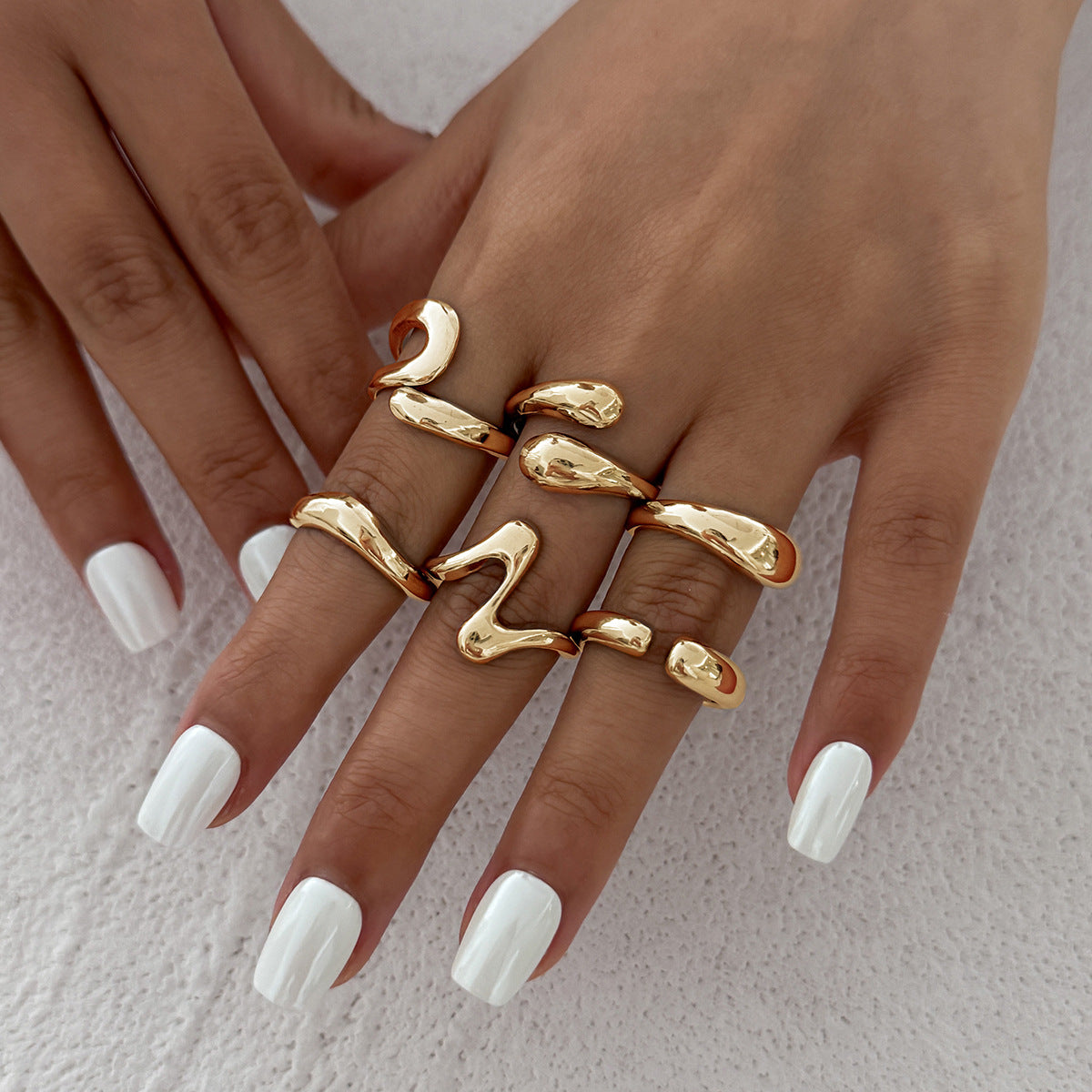 Geometry Design Liquid Metal Rings Trendy & Modern Jewelry