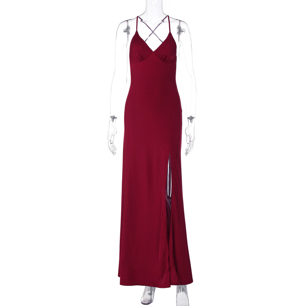 Trendy V-Neck Bodycon Backless Midi Dress
