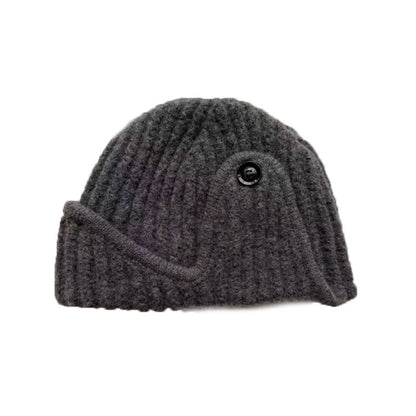 Plain Color Wool Blend Knitted Beanie Hat for Women