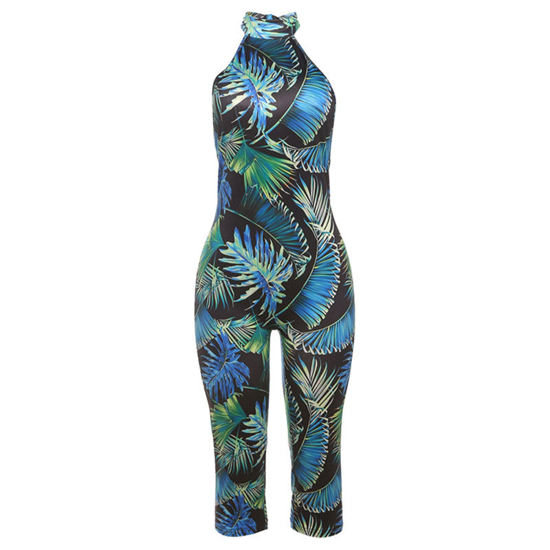 Sexy Backless Leopard Print Bodysuit For Women