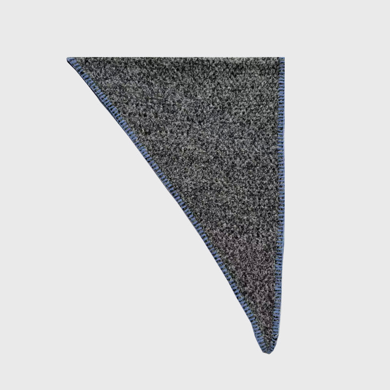 Hand-Knitted Wool Blend triangle Scarf Vintage Warm Knit Scarf