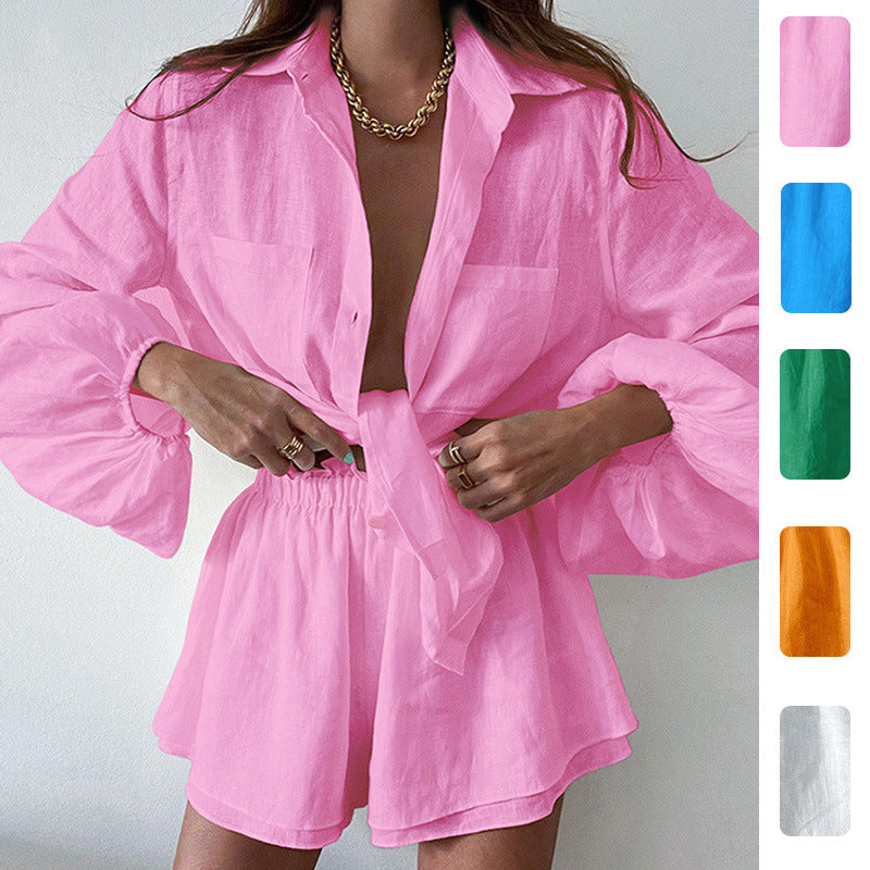 Women's Casual Suit Solid Color Pants Set