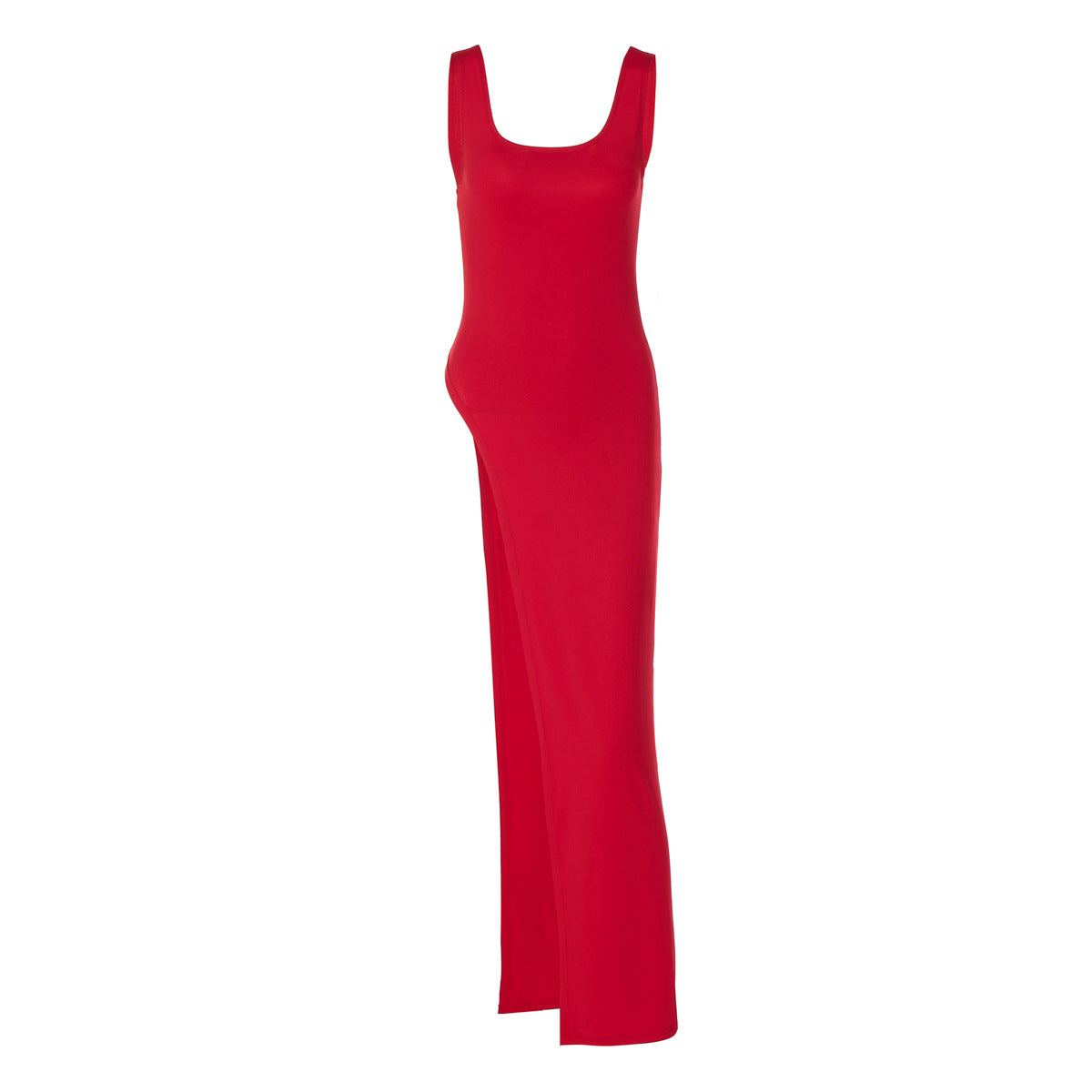 Trendy Sleeveless Midi Dress With Side Slit
