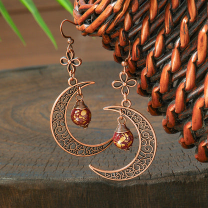 Elegant Vintage Leaf Dangle Earrings Zinc Alloy Art Design