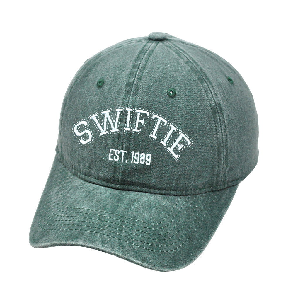 Letter Enbroidered Washed Simple Baseball Caps