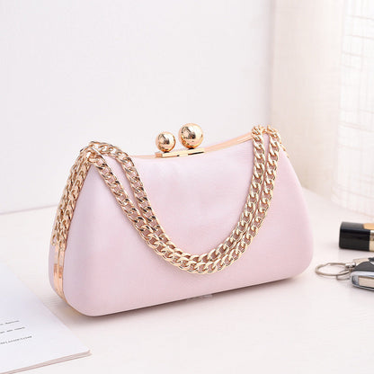 Elegant Black PU Evening Clutch Bag Vintage Style