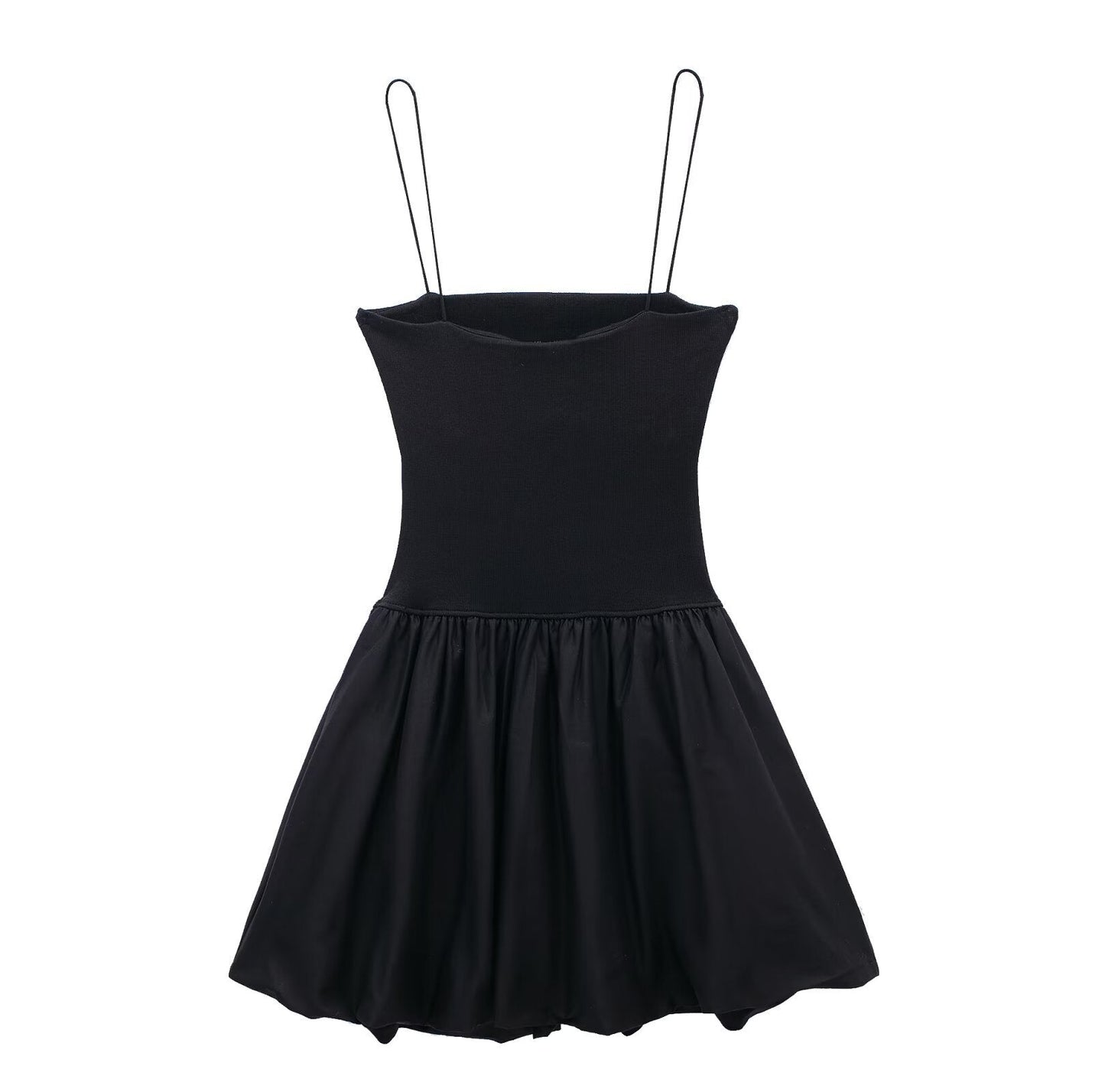 Solid Color Sleeveless Spaghetti Strap Dress