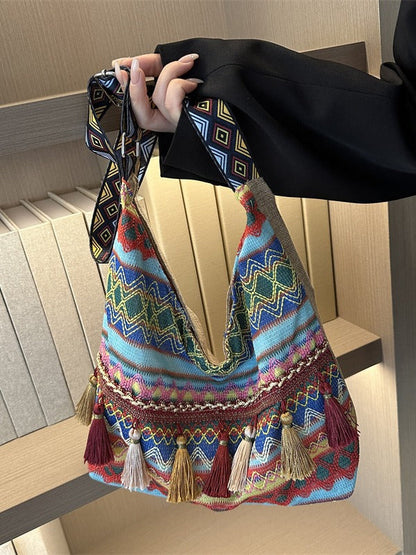 Fashionable Ethnic Style Fringe Casual Tote Bag