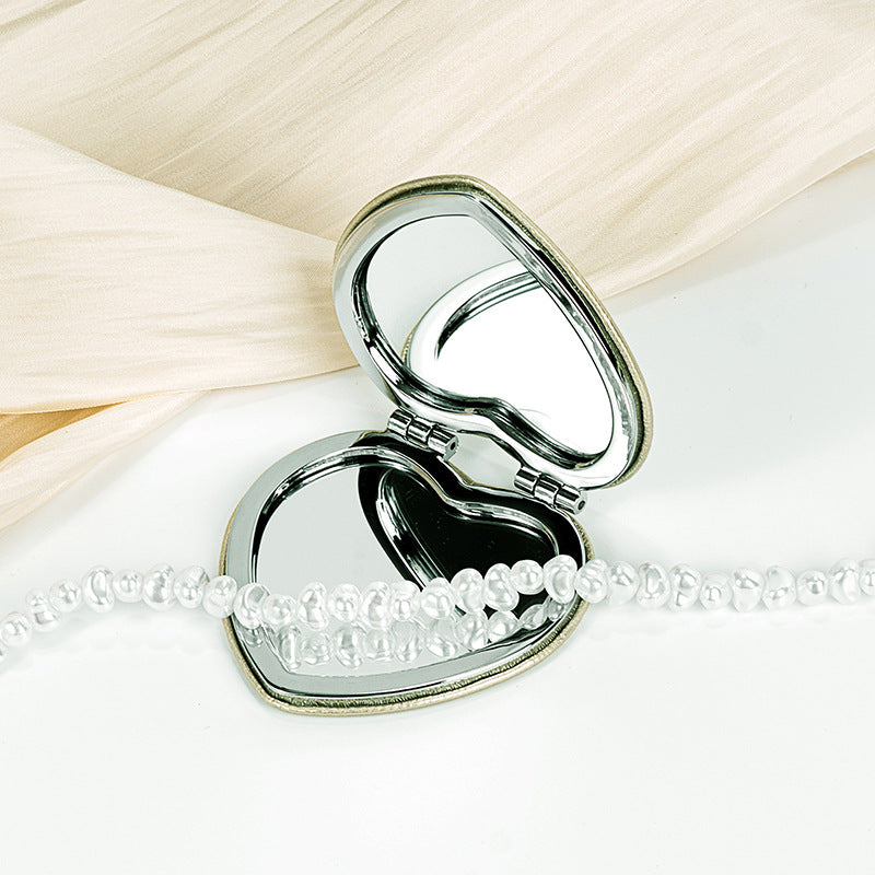 Mini Foldable PU Leather Makeup Mirror