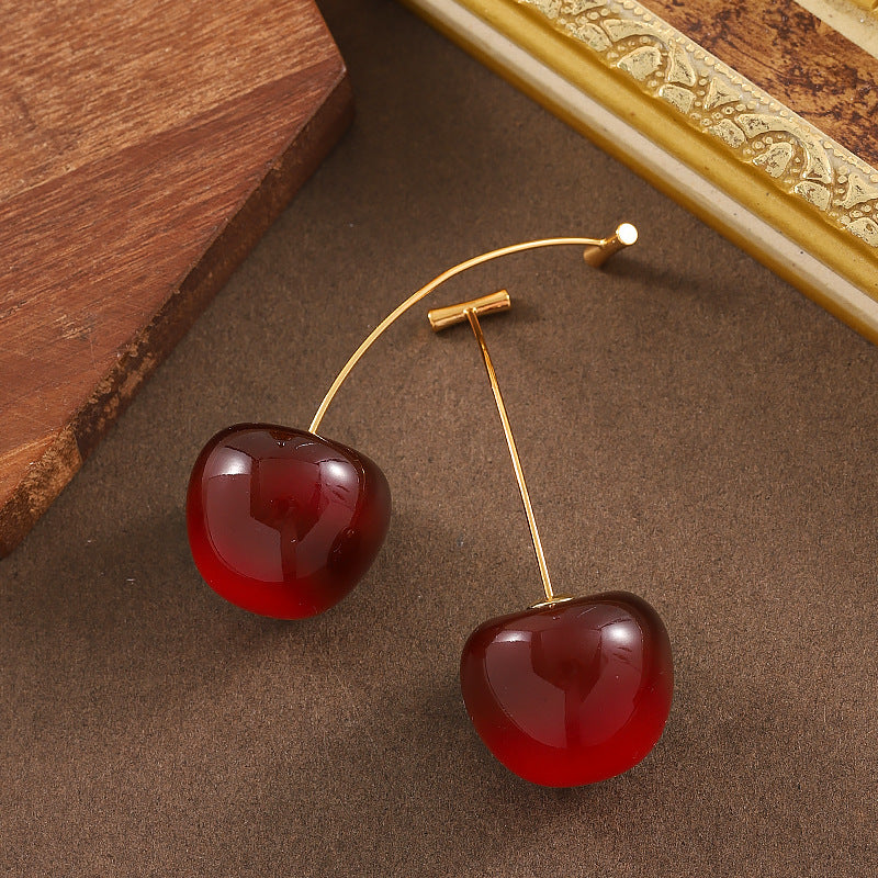 Cherry Fruit Earrings 16K Gold Plated Jewelry Stylish And Chic