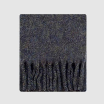 Chunky Knit Wool Blend Scarf with Fringe - Soft Casual Style
