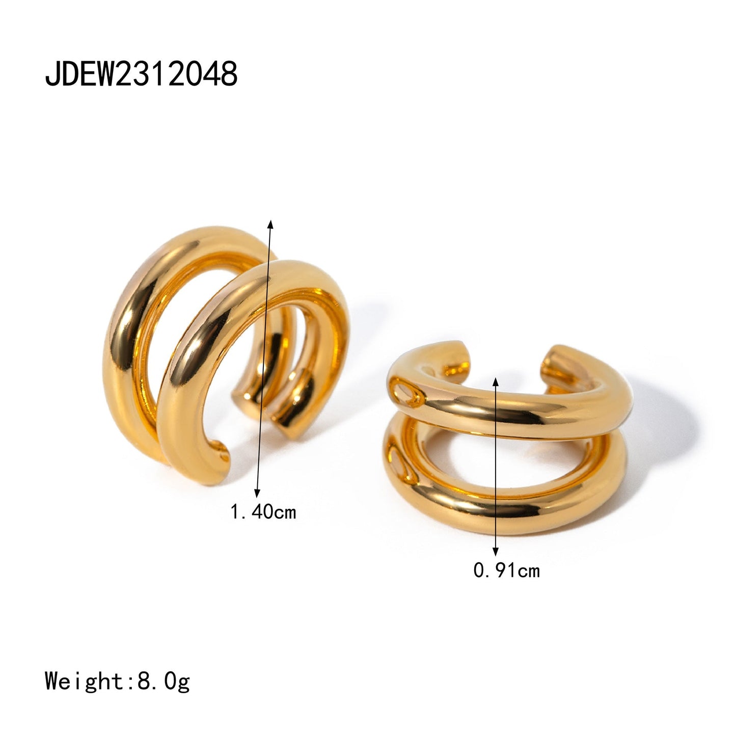 Cross Simple Elegant Clip Earrings