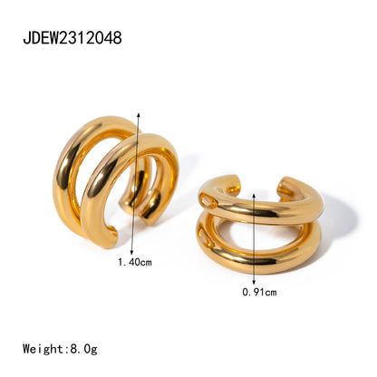 Cross Simple Elegant Clip Earrings