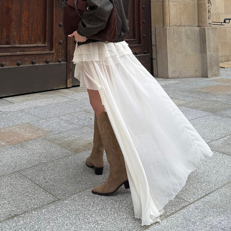 Trendy Casual A-Line Skirt With Irregular Hem