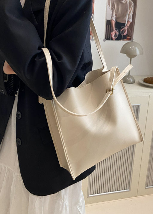 Structured PU Leather Tote With Shoulder Strap