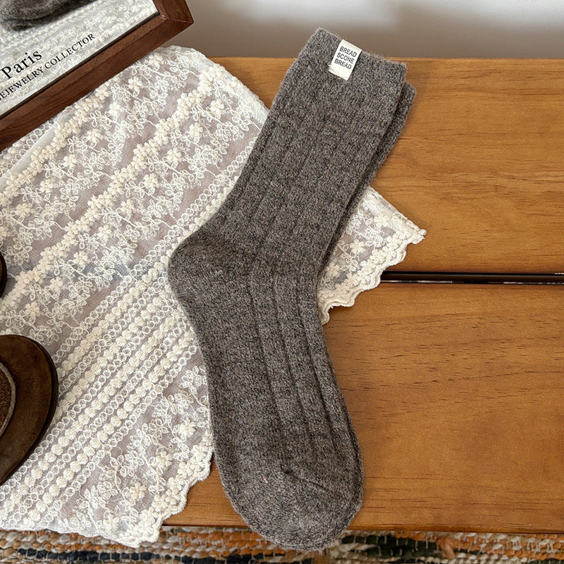 Trendy Wool Vertical Striped Warm Crew Socks