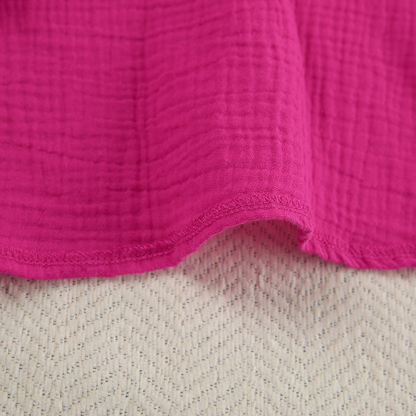V-Neck Solid Color Loose Homewear Dress