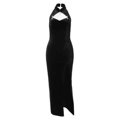 Elegant Black Sleeveless Top with Hollow Floral Design