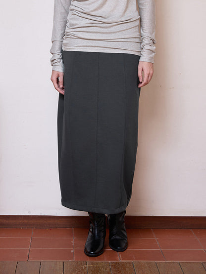 French High Waist Tulip Skirt Casual Solid Color Midi Skirt