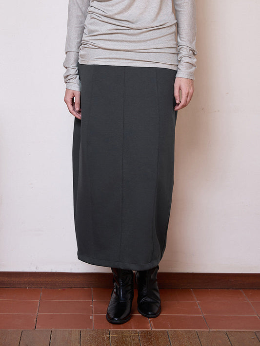 French High Waist Tulip Skirt Casual Solid Color Midi Skirt