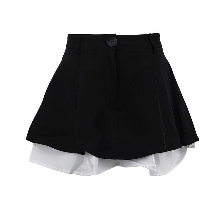 Color-Block A-Line Skirt for Women | High-Waisted Trendy Street Style