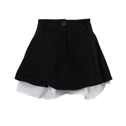 Color-Block A-Line Skirt for Women | High-Waisted Trendy Street Style