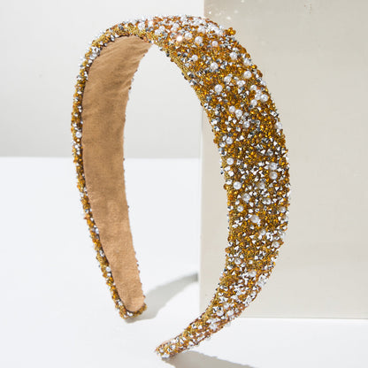 Colorful Pearls Rhinestone Headband Glamorous Women's Hair Accessory