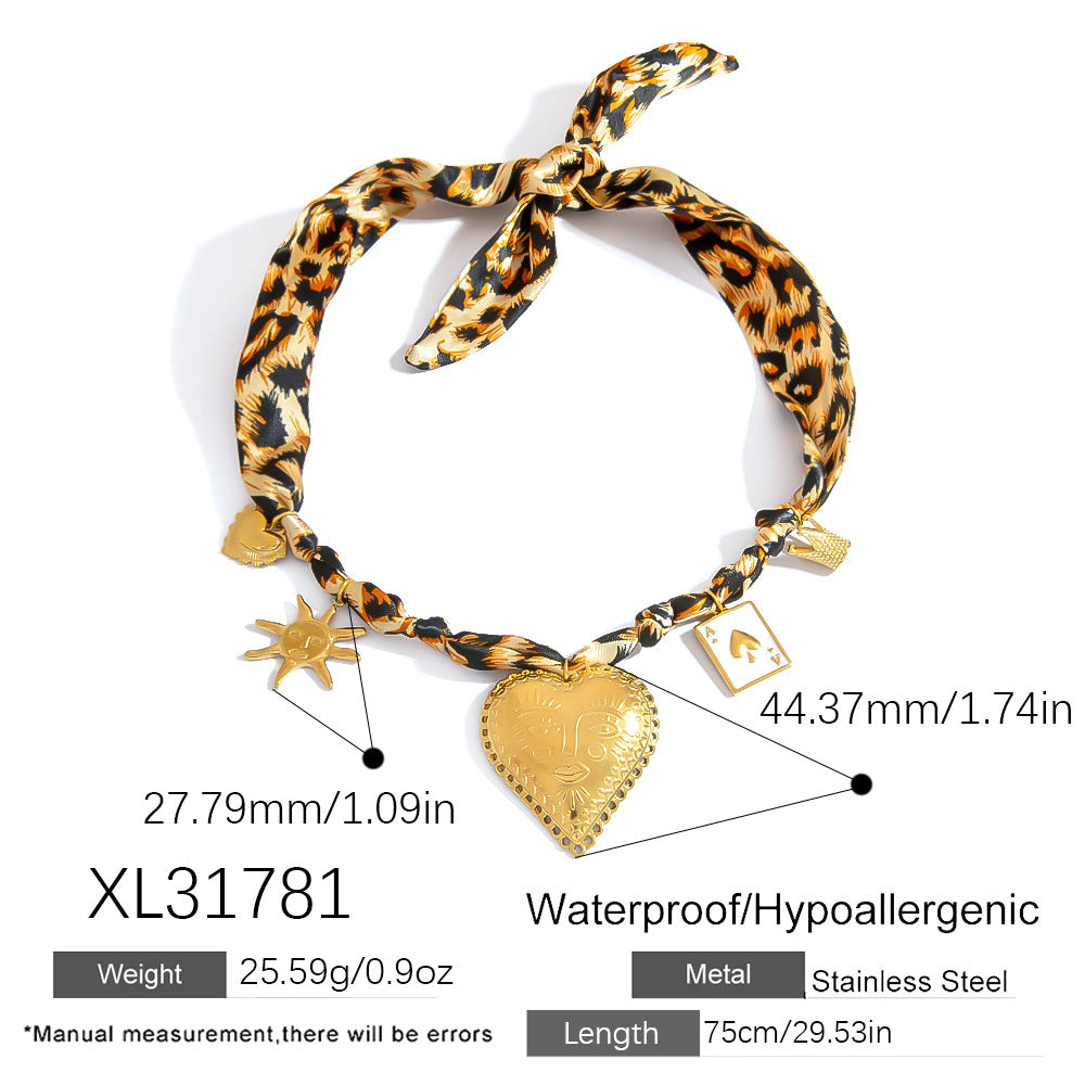 Dopamine Sunflower Pendant Necklace and Bracelet Set - Stainless Steel