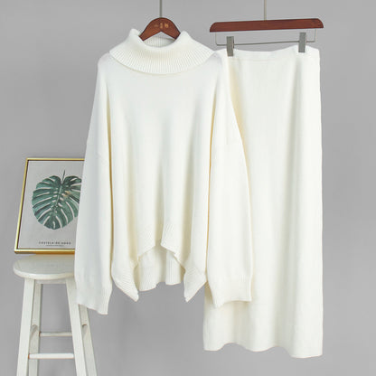 Knitted Sweater and Skirt Set for Women - Casual Chic Style