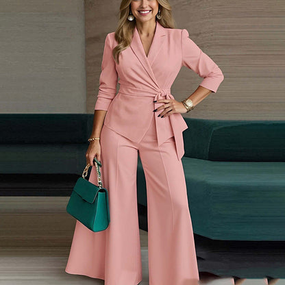 Trendy Casual Long Sleeve Jacket and Pants Set
