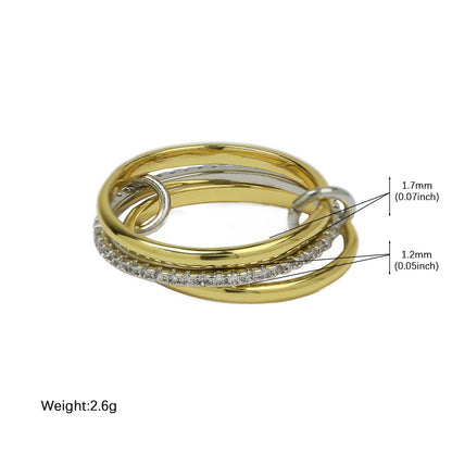 Color Block Rhinestone Interlocking Stackable Rings