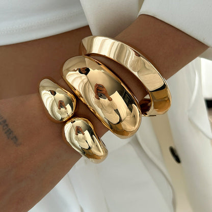 Geometric Hollow Double Waterdrop Bracelets Set Zinc Alloy Fashion