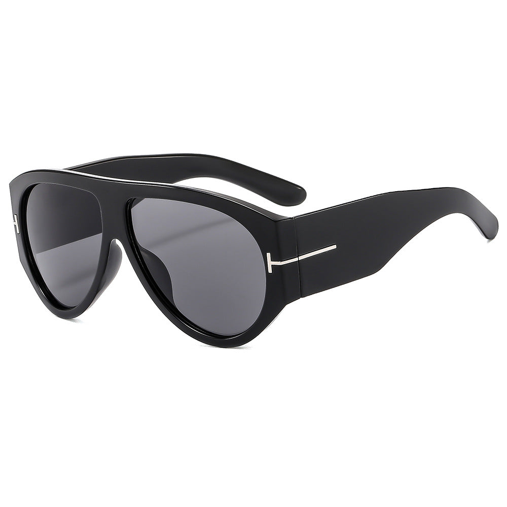Fashion T-Shaped Oval Sunglasses UV400 Protection Trendy Shades