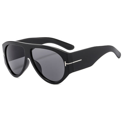 Fashion T-Shaped Oval Sunglasses UV400 Protection Trendy Shades